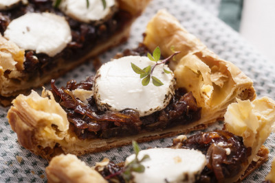 Tarte à l'oignon et au chèvre