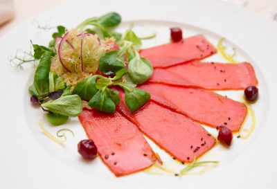 Carpaccio de thon au basilic et au citron