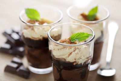 Verrines poire-chocolat