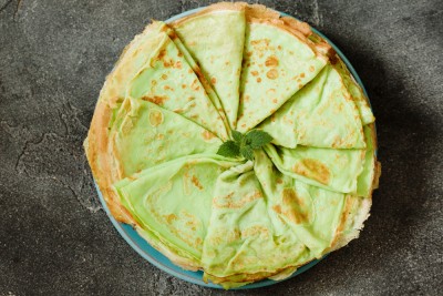 Crêpes sans lactose au thé matcha