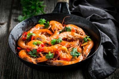 Langoustines aux poivrons rouges