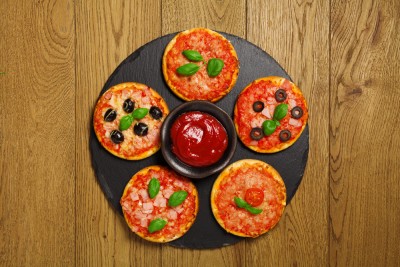 Mini-pizzas au jambon