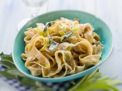 Tagliatelles à la crème de poireaux