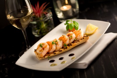 Tartine de crevettes à l'ail