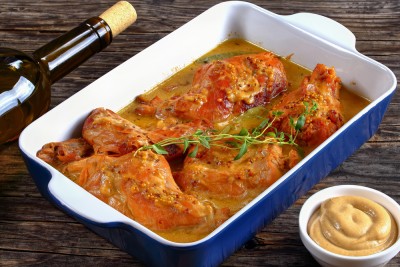 Lapin rôti à la moutarde à l'ancienne