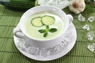 Soupe glacée de concombre