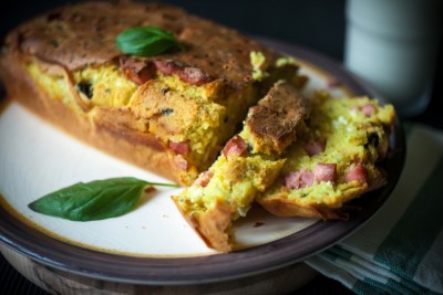 Cake aux champignons et jambon