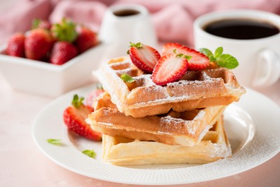 Gaufres aux fraises et citron vert