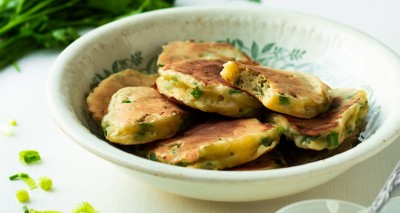 Galettes aux petits pois et cumin