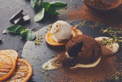 Mini-gâteaux coeur coulant au chocolat et amandes