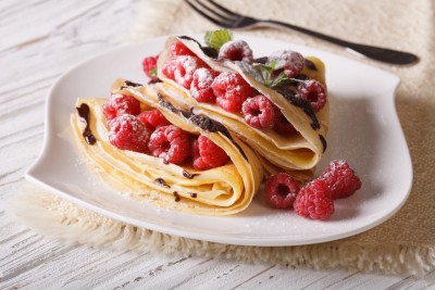 Crêpes choco-framboises