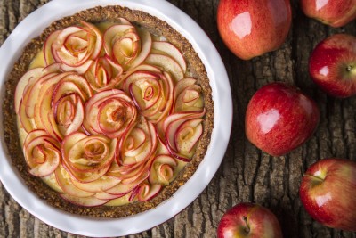 Tarte aux pommes bouquet de roses