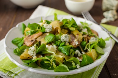 Salade de mâche aux champignons