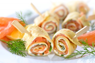 Roulés de saumon au fromage frais maison