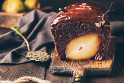Cake au chocolat noir et à la poire
