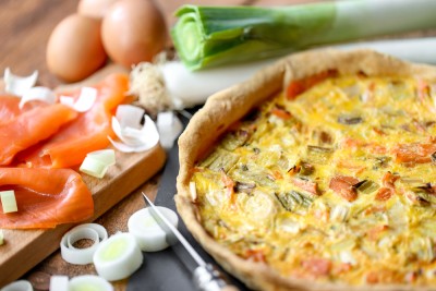 Tarte saumon poireaux