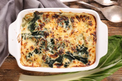 Gratin d'automne à la blette et champignons