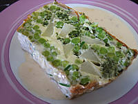 Clafoutis aux petits pois et aux poires