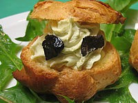 Choux au mascarpone et aux petits pois