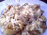 Sauté d'oignons parmentier