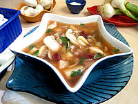 Soupe de morue aux champignons