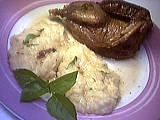 Palombe rôtie et sa purée de pommes