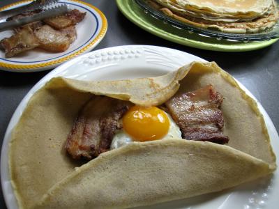 Crêpes de blé noir au lard