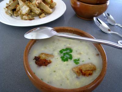 Soupe de poulet au Pécorino à l'italienne