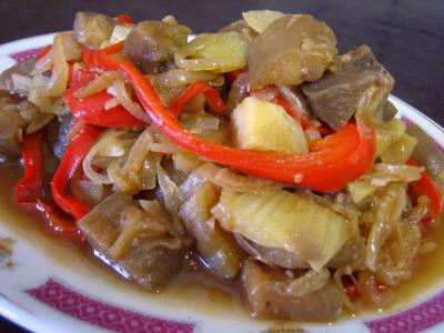 Aubergines aux oignons à la chinoise