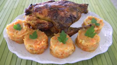 Poulet sauce soja et sa purée de carottes