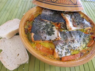Tajine de truite aux carottes et curcuma