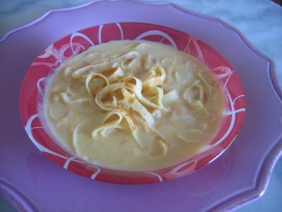 Crème de poireau aux crêpes