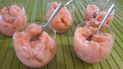 Granités aux nectarines et à la pêche