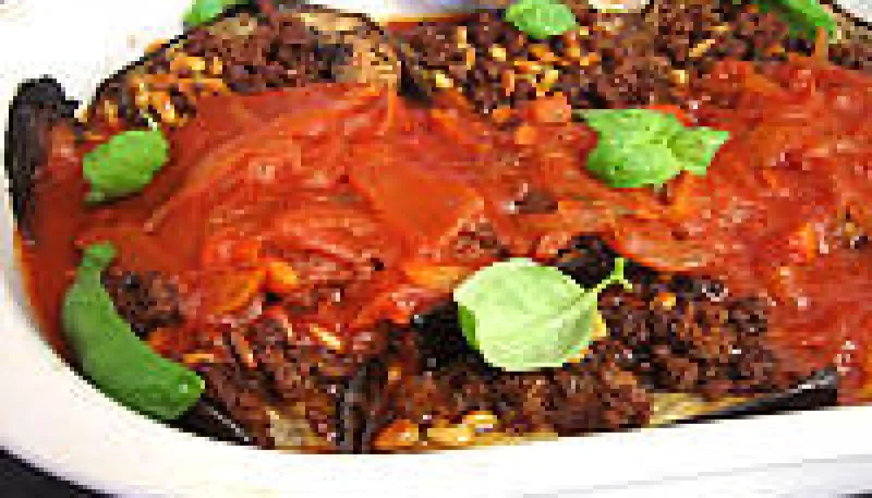 Aubergines farcies façon libanaise