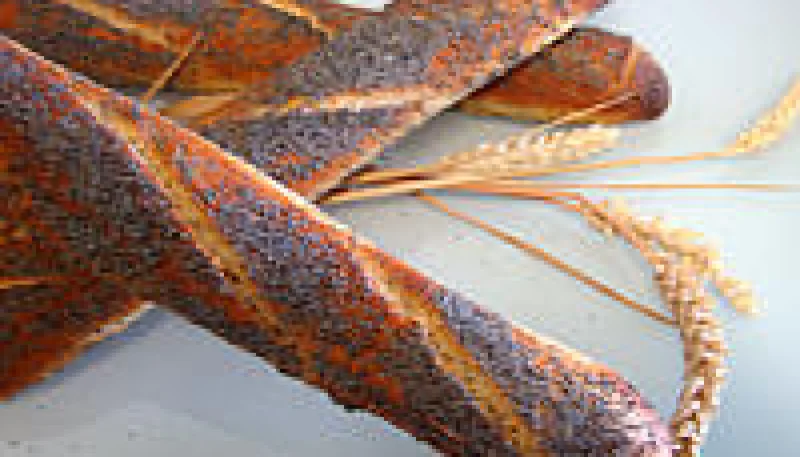 Baguettes de pain en direct aux graines de pavot