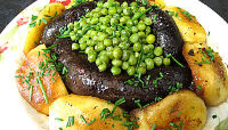Boudin aux pommes et aux petits pois