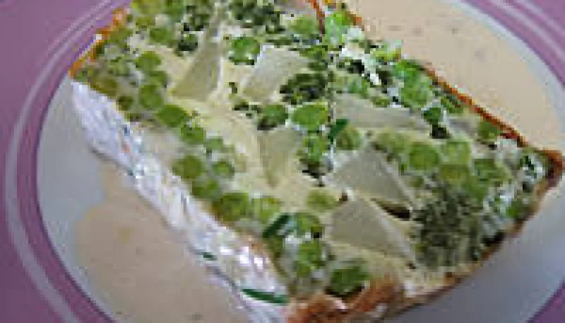 Clafoutis aux petits pois et aux poires