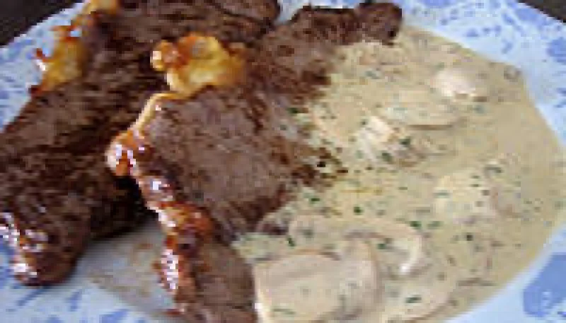 Contrefilets sauce moutarde et champignons