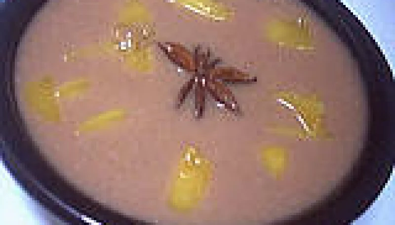 Crème aux pêches au cacao