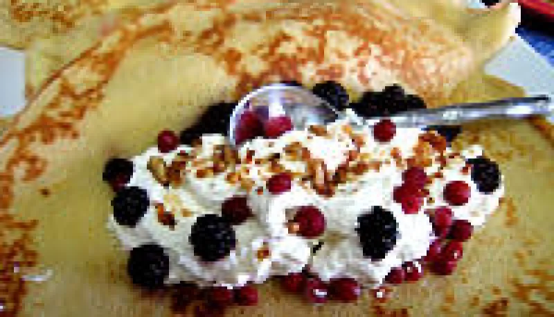 Crêpes au fromage blanc et aux mûres