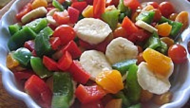 Poivrons et abricots en salade