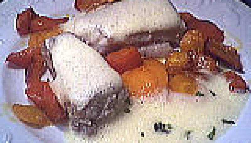 Roussette sauce au vin blanc