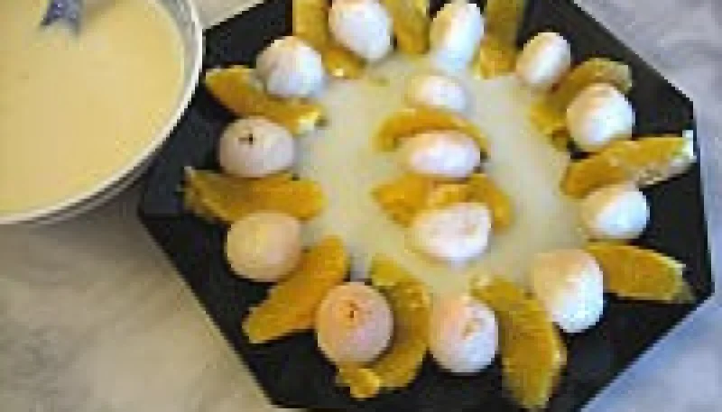 Salade de litchis au lait de coco