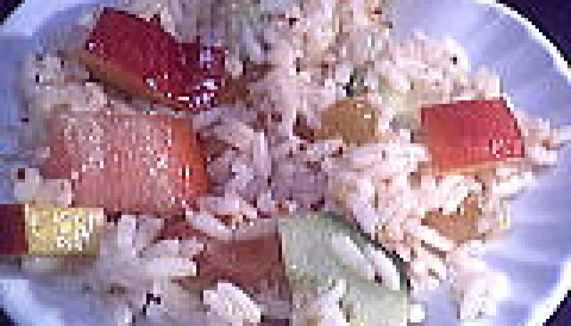 Salade de riz aux pêches