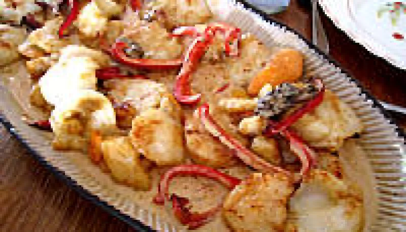 Coquilles Saint-Jacques aux poivrons