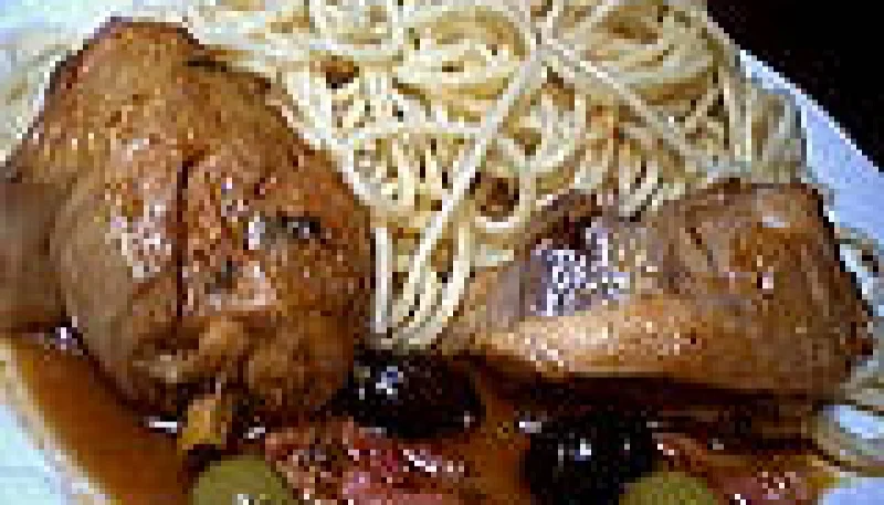 Poulet sauté aux olives