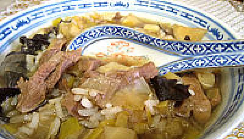 Soupe d'agneau au riz façon chinoise