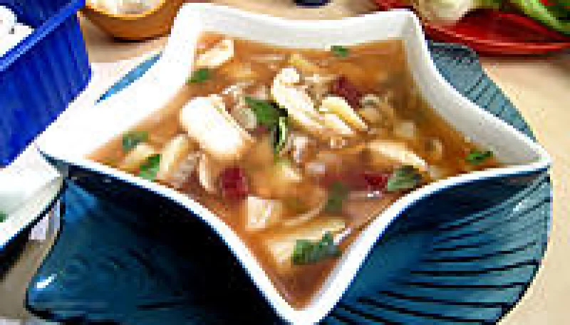 Soupe de morue aux champignons
