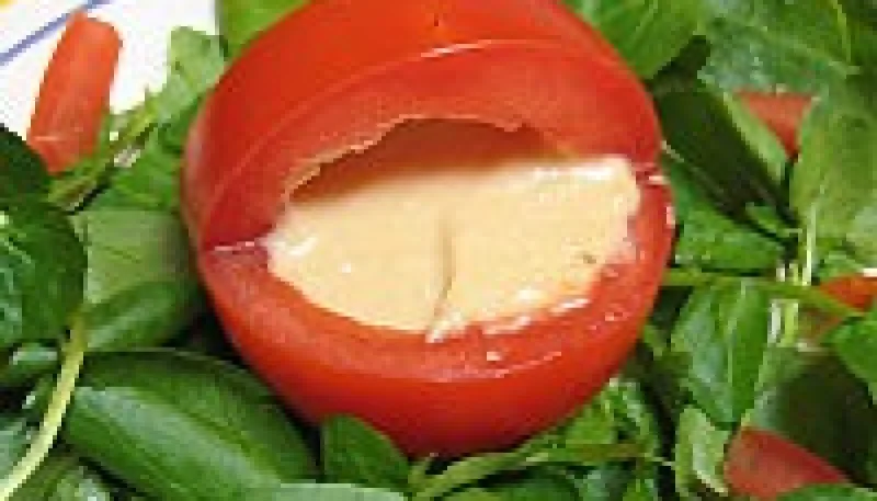 Tomates farcies et sauce aux haricots secs
