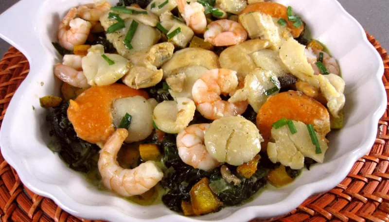 Epinards aux fruits de mer